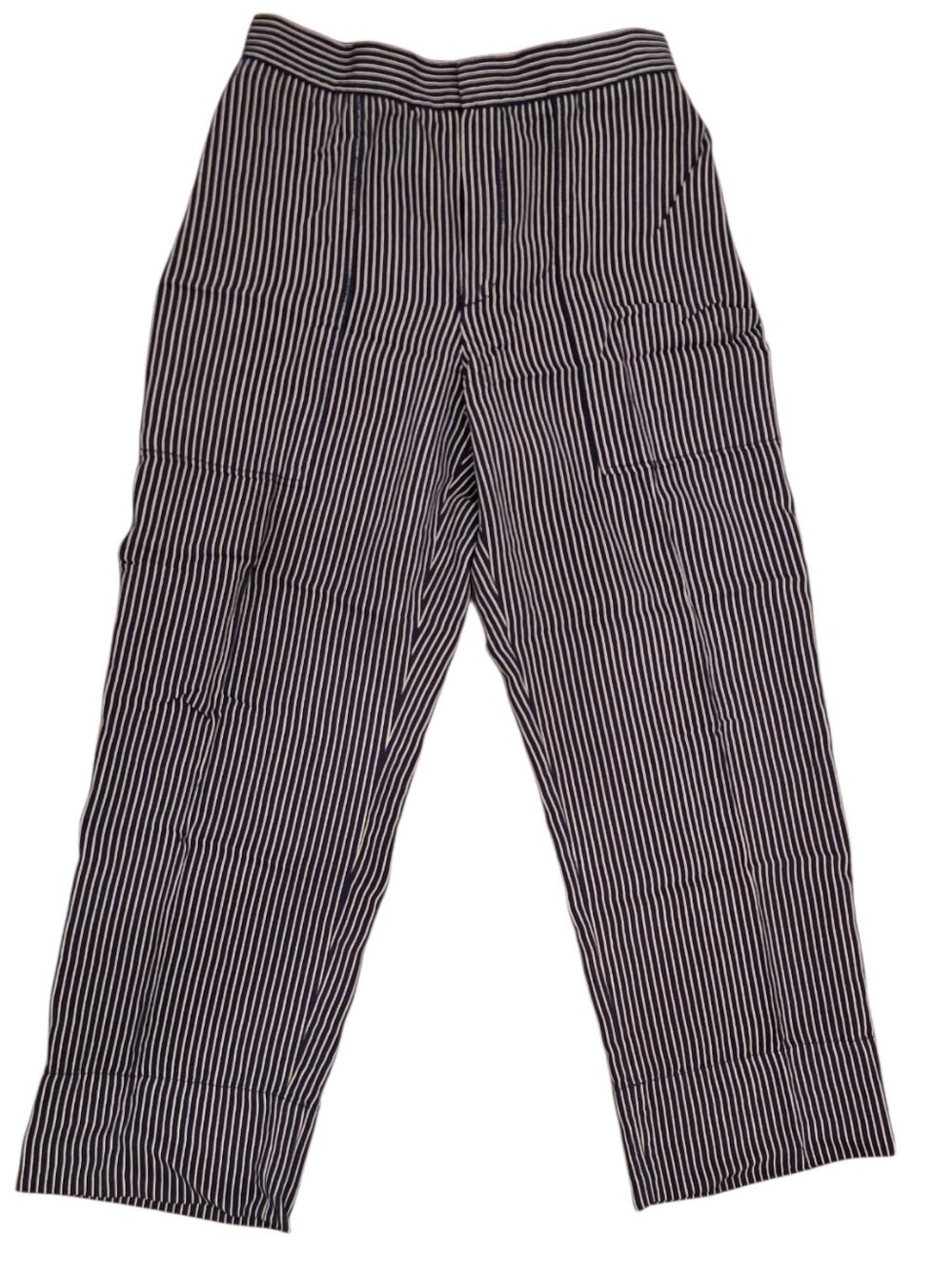 Massimo Dutti Vertical Stripe Stright Wide Leg Ankle Pants